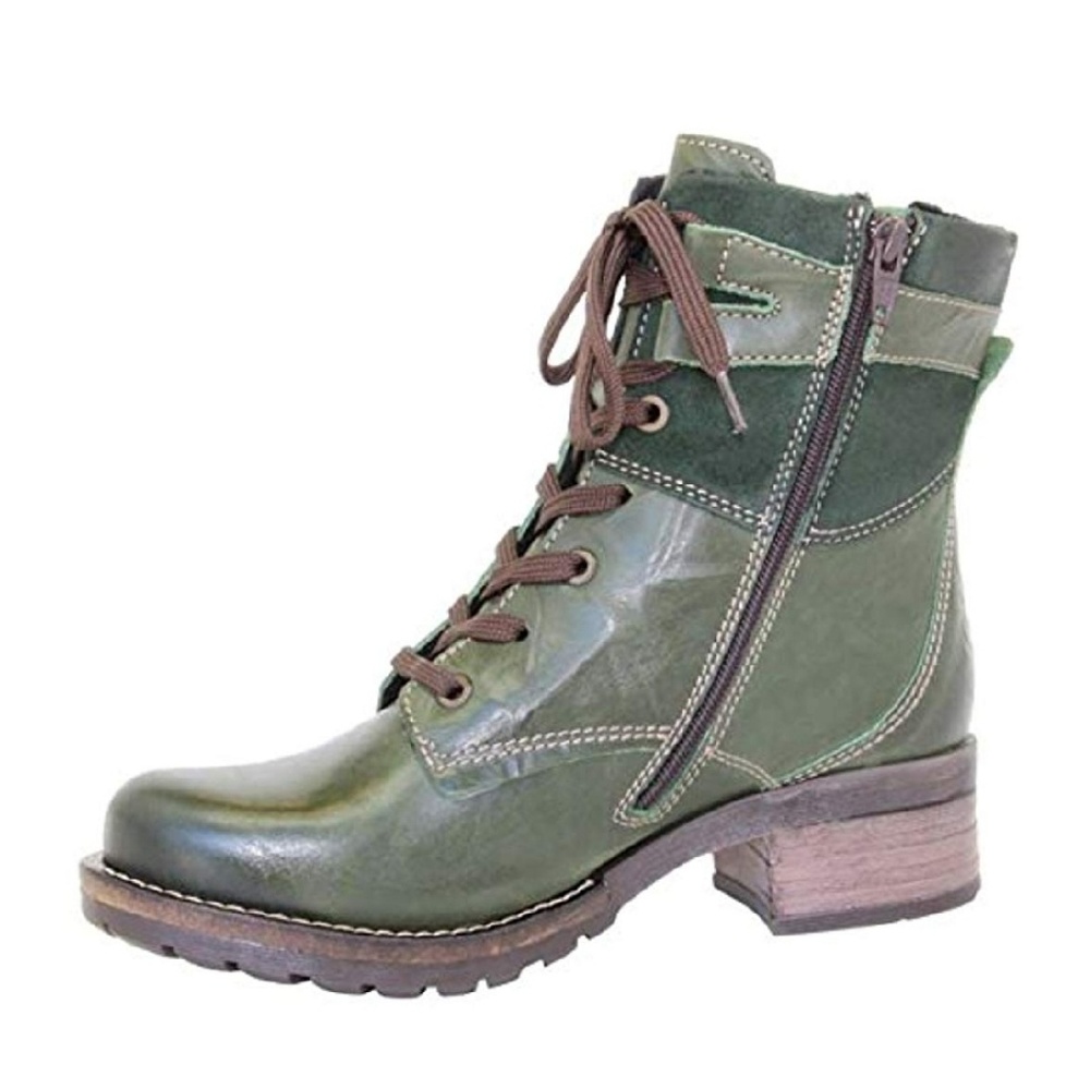 Dromedaris leather & suede ankle boot green
